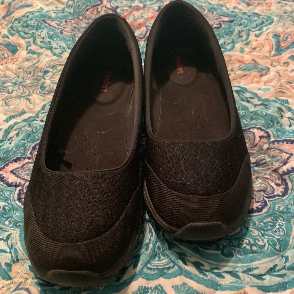 Black slip on sneakers